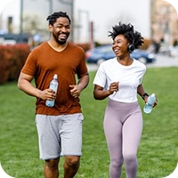 couple working out outside